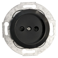 Розетка с заземлением и со шторками, винтовые клеммы Ecoplast Vintage Quadro Черный (в сборе) 