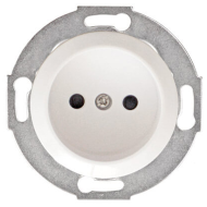 Розетка без заземления Ecoplast Vintage Classic Белый (в сборе) 