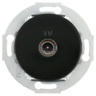 Розетка TV простая Ecoplast Vintage Classic Черный (в сборе) 