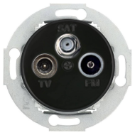 Розетка TV / SAT простая Ecoplast Vintage Classic Черный (в сборе) 