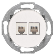 Розетка компьютерная двойная 2xRJ45 UTP 5e категории Ecoplast Vintage Quadro Белый (в сборе) 