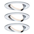 Светильник встраиваемый Paulmann комплект Nova Coin 3 step DIM LED 3x6.5W Хром (100%/50%/25%/off) 