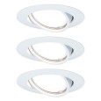 Светильник встраиваемый Paulmann комплект Base LED 3 step DIM 3x5W Матовый белый (100%/50%/25%/off) 