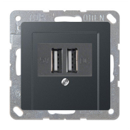 Розетка USB для зарядки устройств Jung Eco Profi Антрацит (в сборе) 