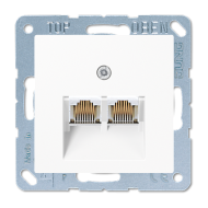 Розетка телефонная двойная 2xRJ11 Jung AS Белый (в сборе) 