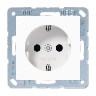 Розетка с заземлением, винтовые клеммы Jung AS Белый (в сборе) 