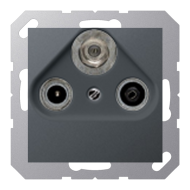 Розетка TV / SAT проходная Jung A Flow Матовый антрацит (в сборе) 