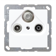 Розетка TV / SAT проходная Jung Eco Profi Deco Белый (в сборе) 