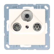 Розетка TV / SAT проходная Jung AS Слоновая кость (в сборе) 