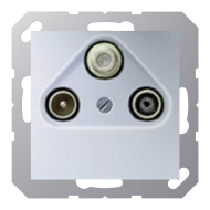 Розетка TV / SAT проходная Jung A Flow Алюминий (в сборе) 