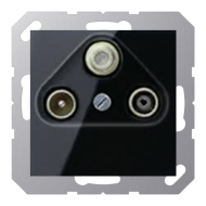 Розетка TV / SAT проходная Jung A550 Черный (в сборе) 