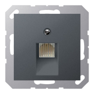Розетка компьютерная 1xRJ45 UTP 6 категории Jung A550 Матовый антрацит (в сборе) 