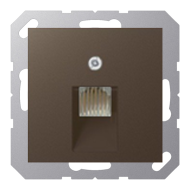 Розетка телефонная 1xRJ11 Jung A Flow Мокко (в сборе) 