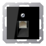 Розетка телефонная 1xRJ11 Jung A Flow Черный (в сборе) 