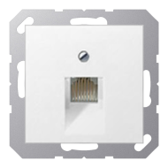Розетка телефонная 1xRJ11 Jung Eco Profi Deco Белый (в сборе) 