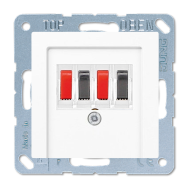 Розетка аккустическая двойная Jung AS Белый (в сборе) 