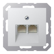 Розетка телефонная двойная 2xRJ11 Jung A550 Алюминий (в сборе) 