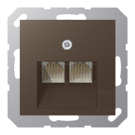 Розетка телефонная двойная 2xRJ11 Jung A550 Мокко (в сборе) 