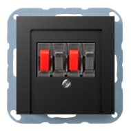 Розетка аккустическая двойная Jung ECO Profi Standart Черный матовый (в сборе) 