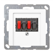 Розетка аккустическая двойная Jung Eco Profi Deco Белый (в сборе) 