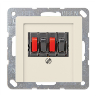 Розетка аккустическая двойная Jung Eco Profi Deco Слоновая кость (в сборе) 