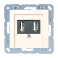 Розетка USB для зарядки устройств Jung AS Слоновая кость (в сборе) 