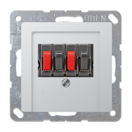 Розетка аккустическая двойная Jung Eco Profi Deco Алюминий (в сборе) 