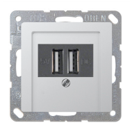 Розетка USB для зарядки устройств Jung Eco Profi Алюминий (в сборе) 