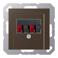 Розетка аккустическая двойная Jung A550 Мокко (в сборе) 