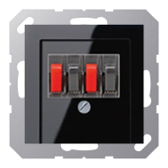 Розетка аккустическая двойная Jung A550 Черный (в сборе) 