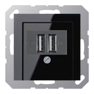 Розетка USB для зарядки устройств Jung A Creation Черный (в сборе) 