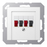 Розетка аккустическая двойная Jung A550 Белоснежный матовый (в сборе) 