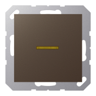 Выключатель одноклавишный с подсветкой Jung A Creation Мокко (в сборе) 