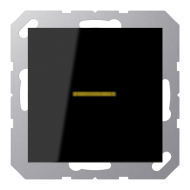 Выключатель одноклавишный с подсветкой Jung A550 Черный (в сборе) 