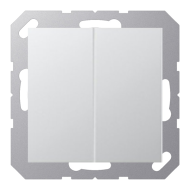 Выключатель двухклавишный Jung A Flow Алюминий (в сборе) 