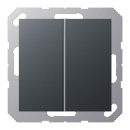 Выключатель двухклавишный Jung A Creation Матовый антрацит (в сборе) 