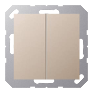 Выключатель двухклавишный Jung A Creation Шампань (в сборе) 