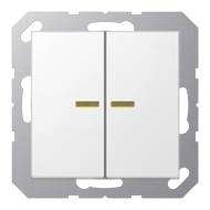 Выключатель двухклавишный с подсветкой Jung A Creation Белый (в сборе) 
