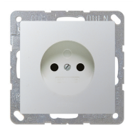 Розетка с заземлением, самозажимные клеммы Jung LSplus Алюминий (в сборе) 