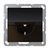 Розетка с заземлением и с крышкой Jung LS990 Dark (в сборе) 