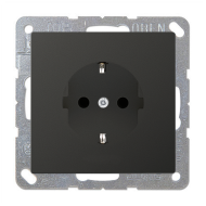 Розетка с заземлением, винтовые клеммы Jung LSdesign Антрацит (в сборе) 