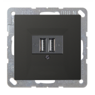 Розетка USB для зарядки устройств Jung LSplus Антрацит (в сборе) 