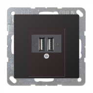 Розетка USB для зарядки устройств Jung LSplus Dark (в сборе) 