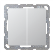 Выключатель двухклавишный Jung LS990 Алюминий (в сборе) 