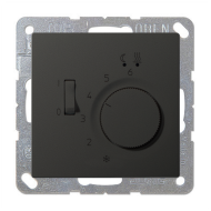 Терморегулятор для теплого пола с внешним датчиком Jung FDdesign Антрацит (в сборе) 