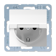 Розетка с заземлением и с крышкой Jung AS Белый (в сборе) 