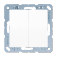 Выключатель двухклавишный Jung AS Белый (в сборе) 