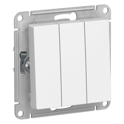 Выключатель трехклавишный Schneider Electric AtlasDesign Белый (в сборе) 