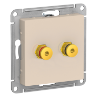 Розетка аккустическая двойная Schneider Electric AtlasDesign Nature Бежевый (в сборе) 