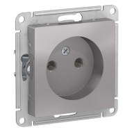 Розетка без заземления Schneider Electric AtlasDesign Nature Алюминий (в сборе) 